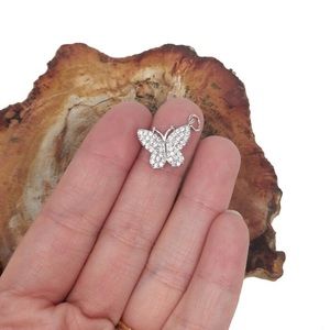 Cubic zirconia dainty butterfly charm